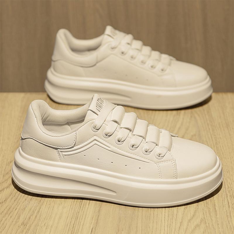 Autumn new microfiber leather surface breathable little white shoes versatile casual lightweight sports board shoes cold sticky platform men's shoes