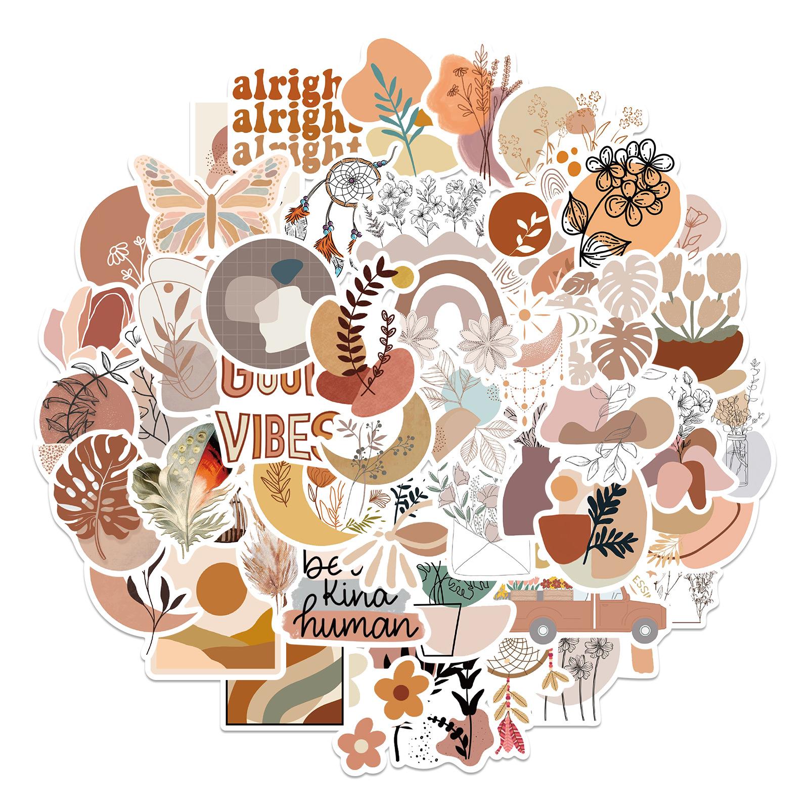 

50 наклеек в стиле бохо-граффити для украшения чемодана, ноутбука, водонепроницаемые наклейки