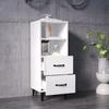 Dressoir Hoogglans Wit 34,5 x 34 x 90 cm Bewerkt Hout