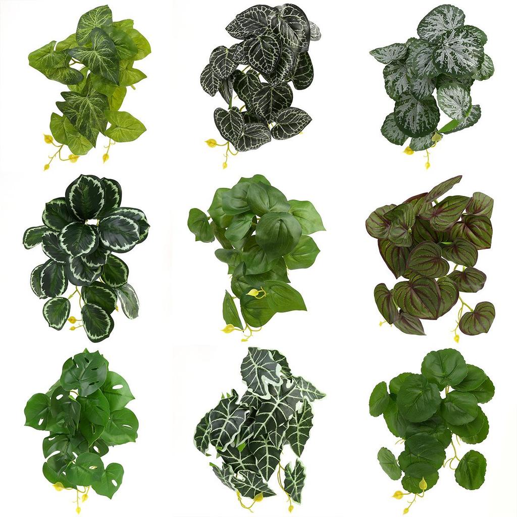 Mini Green Leaves Wall Hanging: Potted Pothos Monstera Planter for Decorative Flower Arrangements and Landscaping