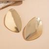 Exaggerated Large Smooth Surface Metal Stud Earrings for Women Trendy Ladies Daily Street Accessories 2026 Fashion Jewelry Gifts