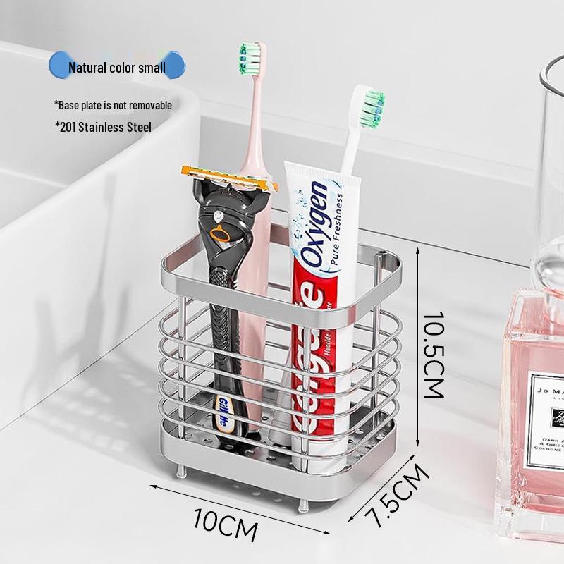 Stainless Steel Electric Toothbrush Wall Holder & Toothpaste Draining Rack
