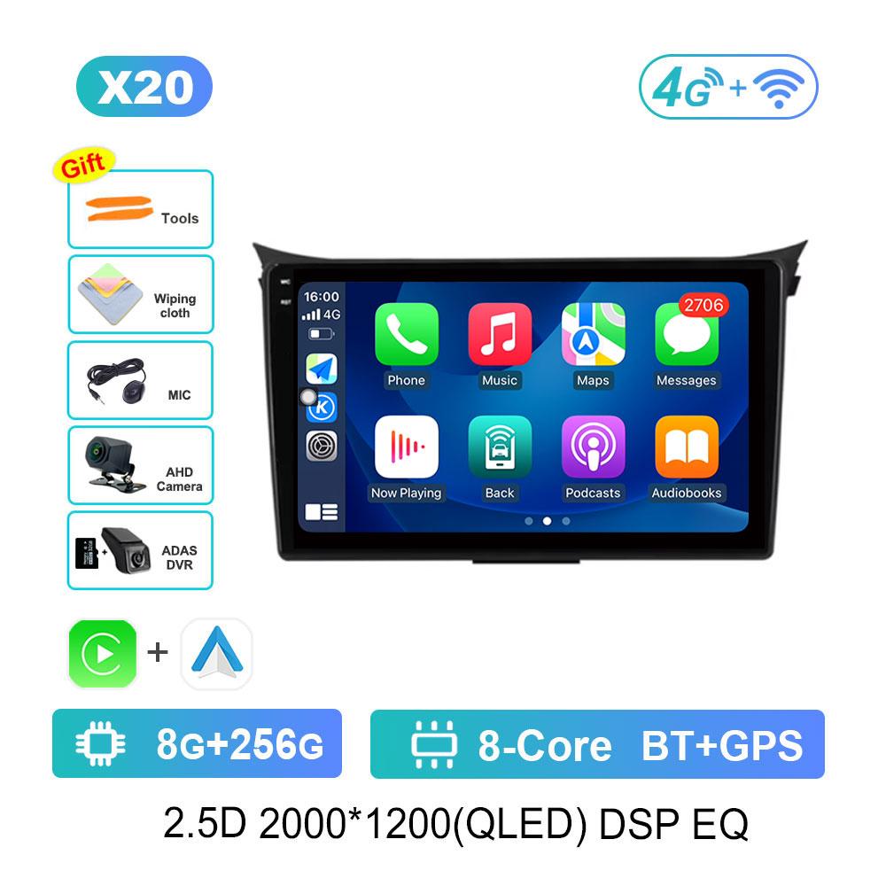 Android 14 Intelligent System WiFi GPS for Hyundai I30 Elantra GT 2012 - 2017 Split Screen 4G BT Car Radio Multimedia Player