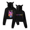 Kpop İblis Avcıları Kız Sweatshirt Kedi Kulaklı Uzun Kollu Crop Toplar 2025 Anime KPop İblis Avcıları Harajuku Kapüşonlu Gömlek
