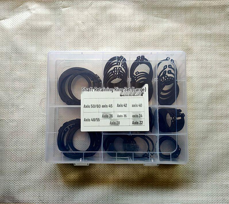 Sortimentní sada pojistných kroužků: Hřídel, Otvor, Sada vnitřních a vnějších C-klipů