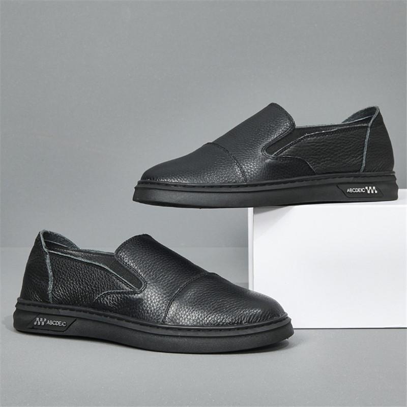 New Fashion Driving Loafers New Men's White Black Genuine Leather Shoes Male Walking Sneakers Footwears Zapatos Hombre