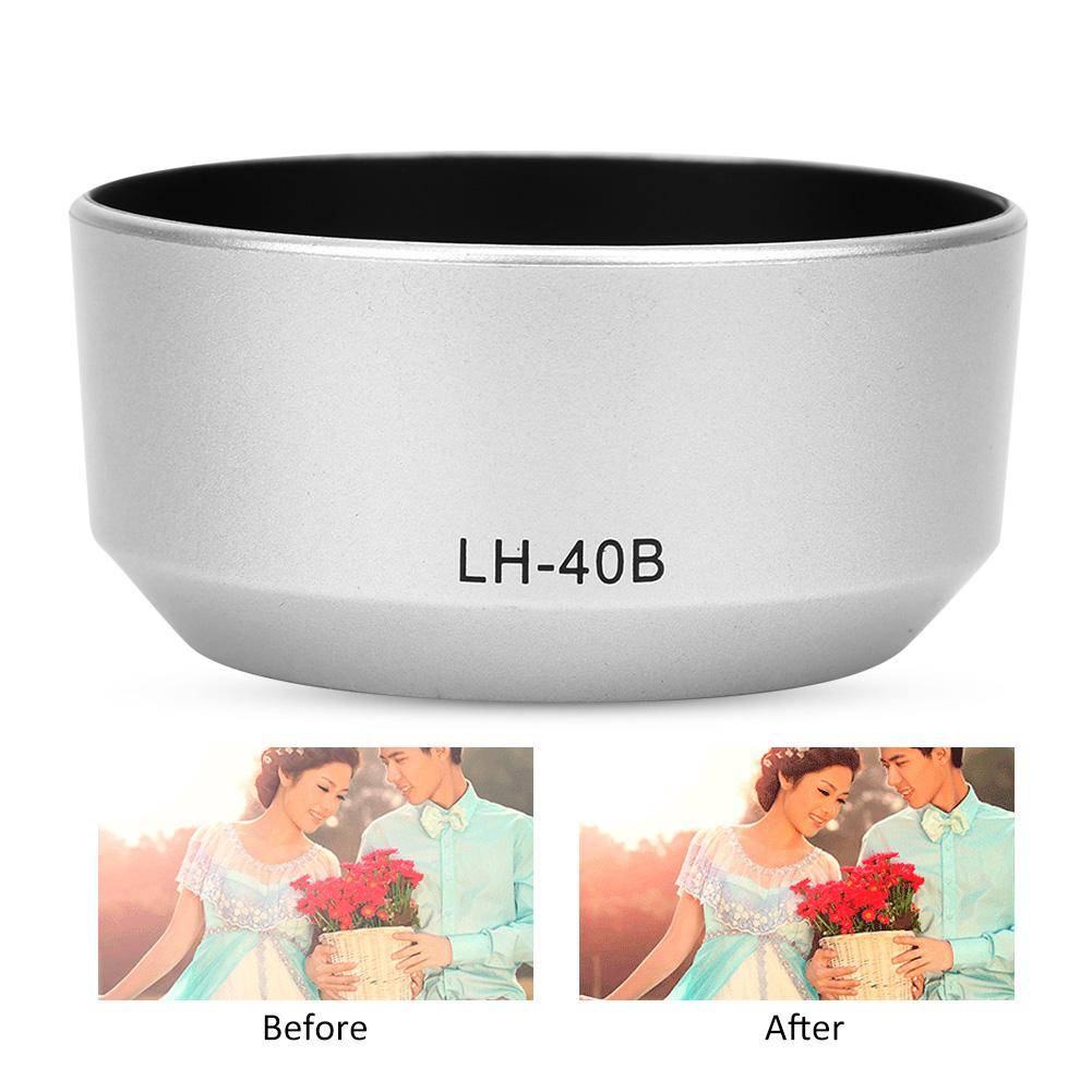 LH 40B Quality Portable Plastic Camera Lens Hood Shade for Olympus M.ZUIKO 45mm f1.8