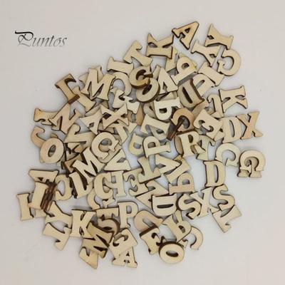 100 Pcs Mixed Wood Alphabet Letters Numbers Button DIY Craft Sewing Scrapbooking