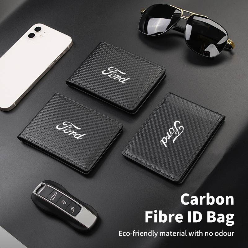For Ford Car Driver License Cover Carbon Fiber Anti-Fur Car Driving Documents Fiesta Ranger Mondeo Escape Ecosport Fusion
