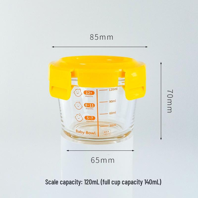 Sealed Glass Baby Food Container: Steamable, Microwaveable Portioning Bowl for Fresh-Keeping & Sampling