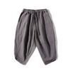 Chinese Style Men's Tang Suit Linen Short-sleeved Three-quarter Sleeve Suit Cotton and Linen Loose T-shirt Casual Two-piece Set