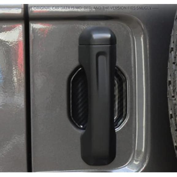 ABS Exterior Door Handle Bowl Trim Compatible with Jeep Wrangler JL JLU Gladiator JT 2018-2023 (5pcs/Set, Carbon Fiber Grain)