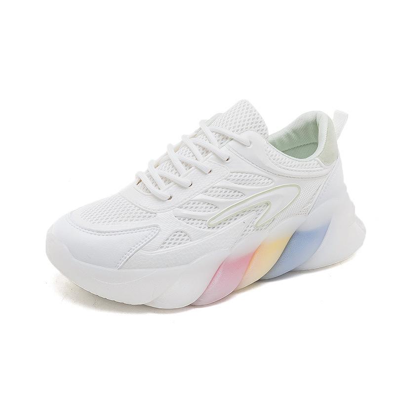 Popcornsohle Dad-Schuhe Damen 2021 Sommer neue dicksohlige kleine weiße Schuhe Mesh atmungsaktive erhöhende Sneaker B08