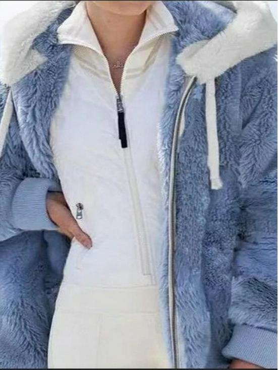 2024 Women's Fashion Plush Zip Hoodie: Warm & Versatile Winter Outerwear