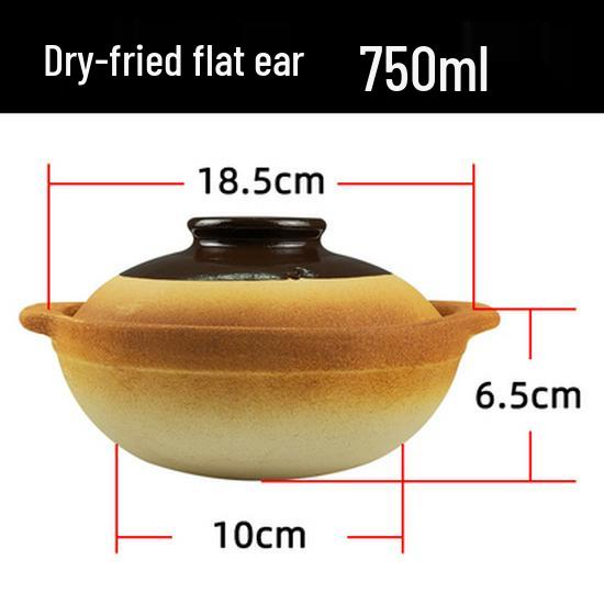High-Temperature Resistant Unglazed Single-Handle Earthenware Clay Pot for Rice and Noodles