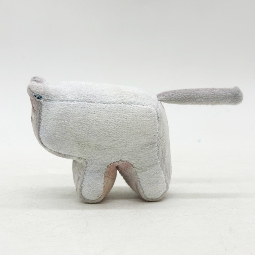 New Square Print Cat Simulation Cat Cute Small Ornaments Plush Doll