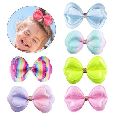 Fermagli per Capelli Carini a Fiocco per Bambine Fiocchi Glitterati Fermagli Colorati Fiocchi in Tessuto Arcobaleno Ornamenti Per Artigianato Fai-da-te Fermaglio per Capelli Accessori per Capelli