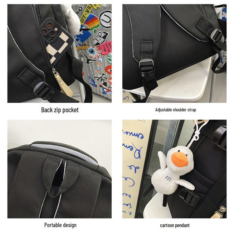 Fashionable Water-Repellent Student Backpack: Trendy High-Capacity Design for Couples