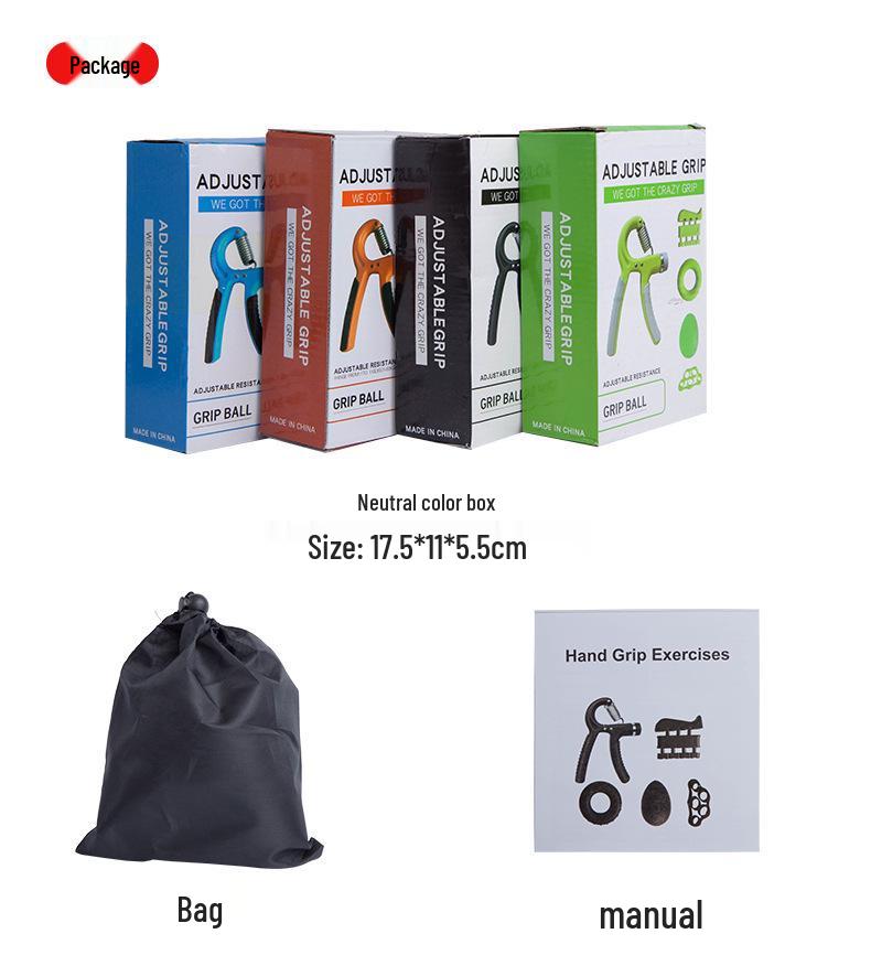 Adjustable Hand Gripper and Finger Exerciser Combo - 5-Piece Fitness Set