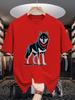 Unisex Crew Neck Tee Stylish Wild Wolf Animal Art Graphic Print Soft Cotton Loose Short Sleeve Summer Casual Male Streetwear Tops