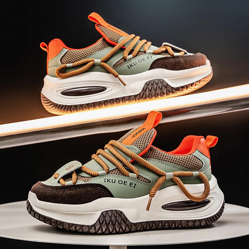 Herrars vardagssneakers Halkfria Snörskor Promenadskor Andningsbara Lätta Tennisskor Bekväma Utomhussporter Löpning Arbetssneakers för Män