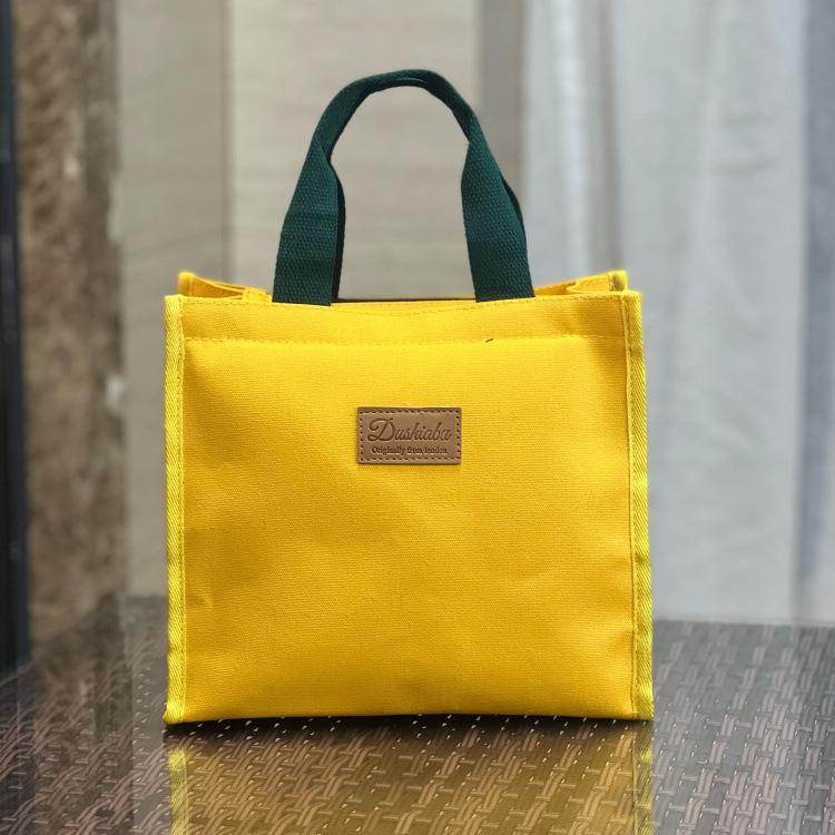 Cute Bear Canvas Lunch Tote - Large Capacity Bento Bag for Students & Moms