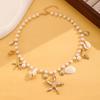 Bohemian Beach Waist Chain Body Jewelry Women'S Bracelet Necklace Waist Chain Imitation Pearl Shell Body Chain Jewelry Gift
