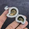 Ammonite Fossil Handmade 925 Sterling Silver Jewelry Pendant 3.07" f6V36