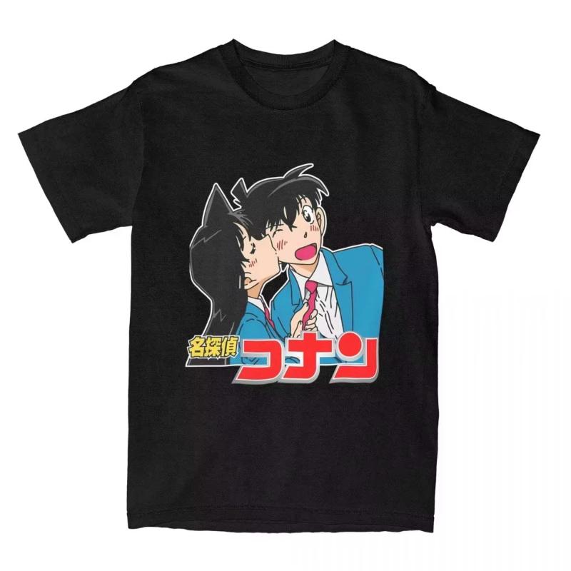 MINISO Detective Conan Anime T-Shirt Unisex Graphic Gothic Style Women's Clothing Animation Theme Gothic Detective Conan T-Shirt