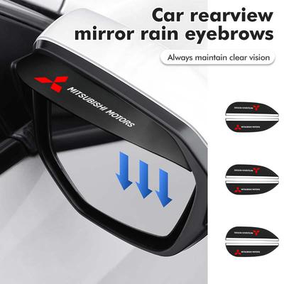 2Pcs Car Rearview Mirror Rain Eyebrow PVC Rearview Mirror Rain Snow Blocker For Outlander Lancer Eclipse Mirage