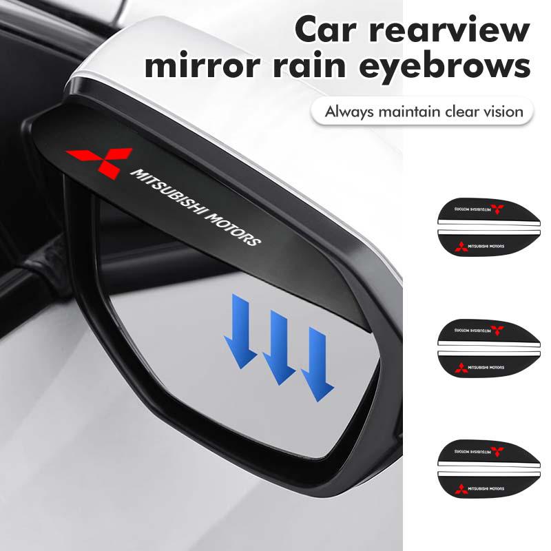 kycp1 2Pcs Car Rearview Mirror Rain Eyebrow PVC Rearview Mirror Rain Snow Blocker For Mitsubishi Outlander Lancer Eclipse Mirage