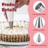 Bewudy 7 Pcs Round Hole Piping Tips Set, Stainless Steel Cupcake Frosting Nozzles Tool Professional Cake Decorating Tool for Baking Cookies Puff