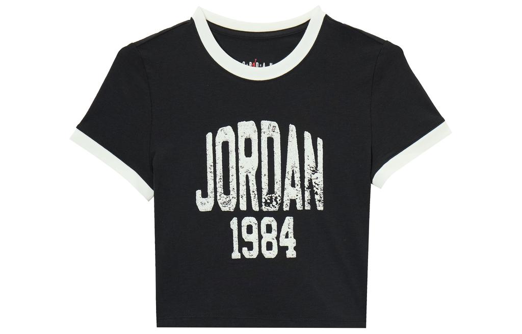 Jordan T Shirts Women's Black Crew Neck Moderate
