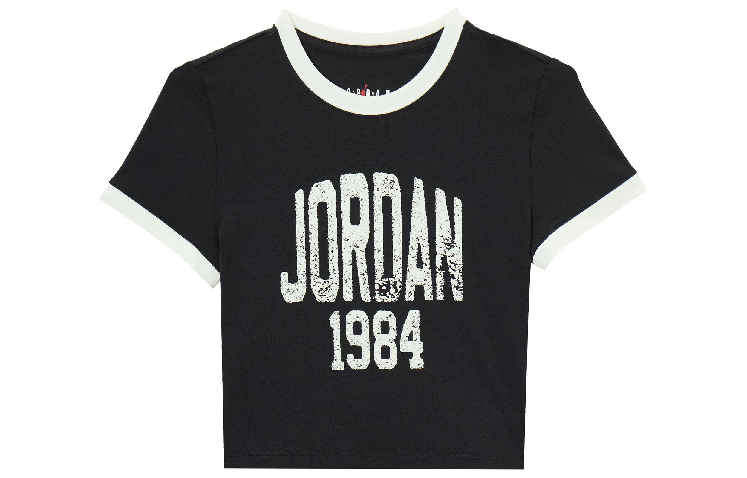 Jordan T Shirts Women s Black Crew Neck Moderate M