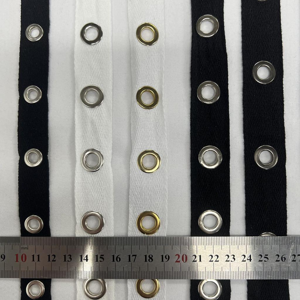 4 Meter/Los 2cm/2,5cm breit Baumwollgurtband mit perforiertem Ring flacher Baumwollgürtel Spitze Kleidungsriemen Zubehör dekoratives Gurtband