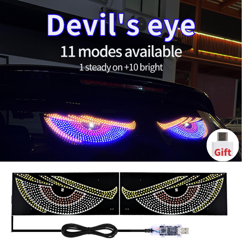 Devil’s Eyes Anime Light Modification Eye Animation Window Trim Lamp USB Multi-Mode Lamp led panel light backlight in the car