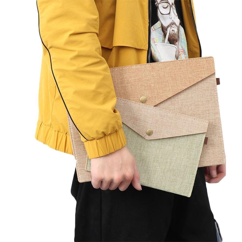 Home Imitation Linen Canvas Document Bag File Folders Folders Organizers File Envelopes File Bags