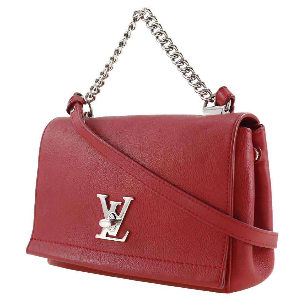Louis Vuitton Rock Me BB Shoulder Bag M51202 2WAY Ruby Red Calfskin Women Used