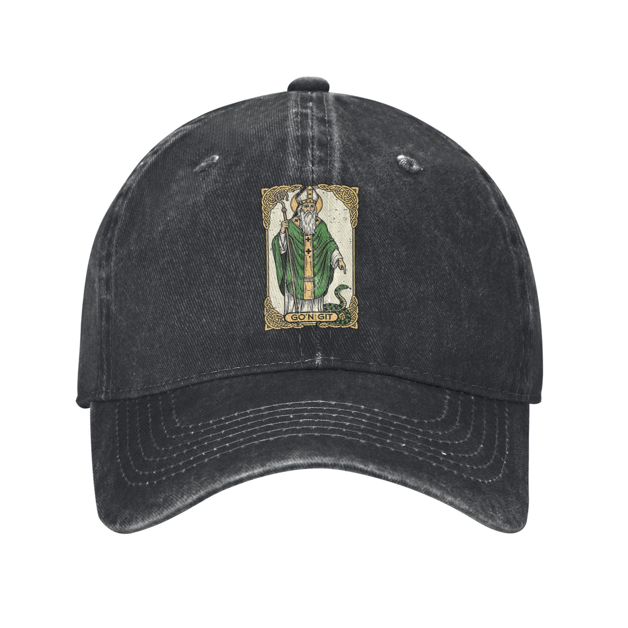 St Patrick Snake Gon Git Card Saint Pattys Baseball Caps Vintage Distressed Washed Headwear Unisex Outdoor Adjustable Hats Cap Adjustable
