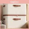 Linen Storage 56l Large Capacity Box Double Zipper And Leather Handles Foldable Underbed Organizer With Lid For Clothes Storage Organizer Mit