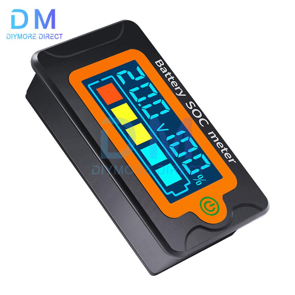 Waterproof Battery Capacity Indicator DC Voltmeter 8-100V Lead Acid Lithium Iron Battery Tester Meter 12V 24V 48V 72V