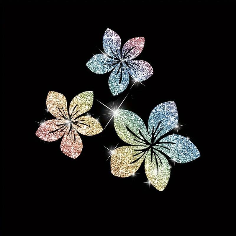 Floral Glitter Decorative Car Stickers Waterproof Dly Auto Rear Windshield Fuel Tank Cap Window Motorcycle Vinyl Decals Decor