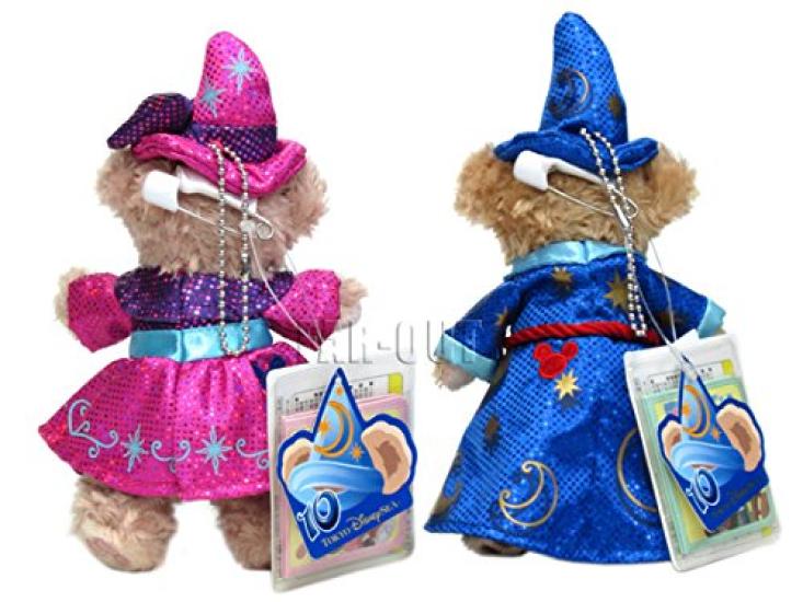 TDS January 2012 Tokyo Disney Sea 10th Anniversary Duffy Shellie May Plush Ball Chain Badge 2 Piece Set Duffy Key Chain Keychain Tokyo Disney Sea &