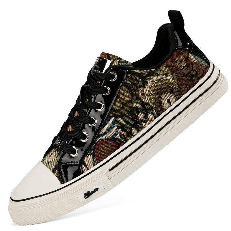 

Холщовые мужские туфли спортивные повседневные на плоской подошве студенческие низкие модные тканевые туфли мужские модные туфли 44 чёрный