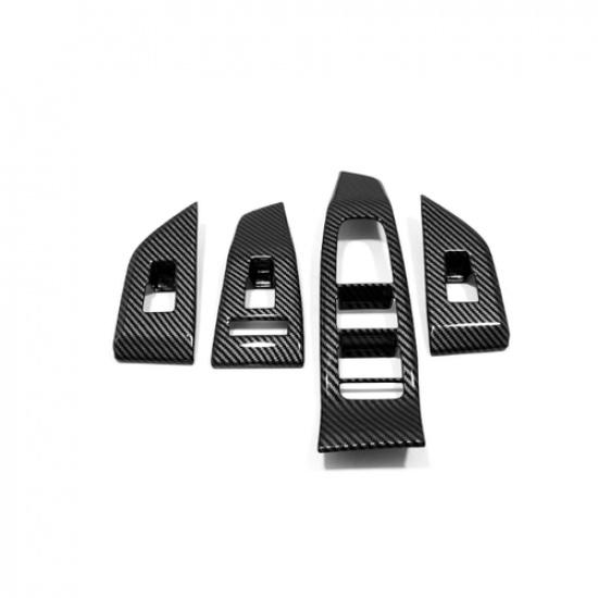 Carbon Fiber Interior Window Switch Panel Cover Trim For Nissan Rogue -