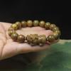 10mm Green Sandalwood Beaded Bracelet Natural Light Fragrance Pixiu Wood Carving Ethnic Style Hand Jewelry Accessories