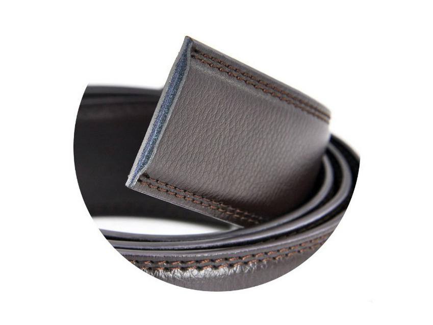 Lychee Pattern Men's Cowhide Belt Body - Automatic Buckle, Headless Design
