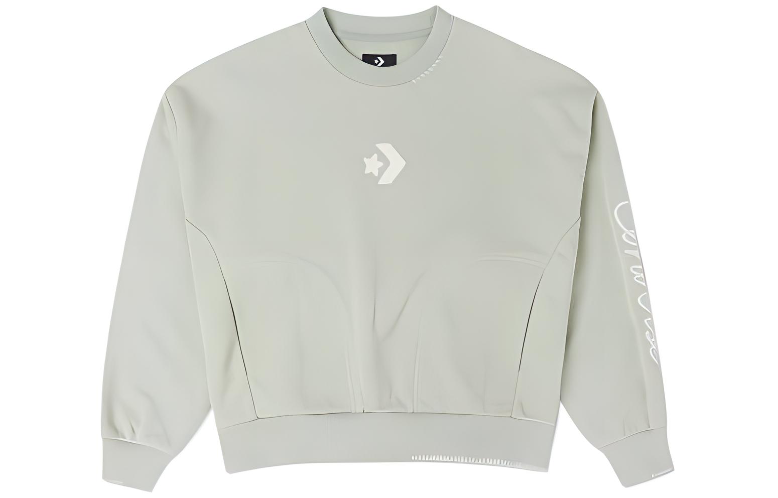 Converse Sweatshirts Women s Light Green Crew Neck Moderate Regular 10025516-A02 L