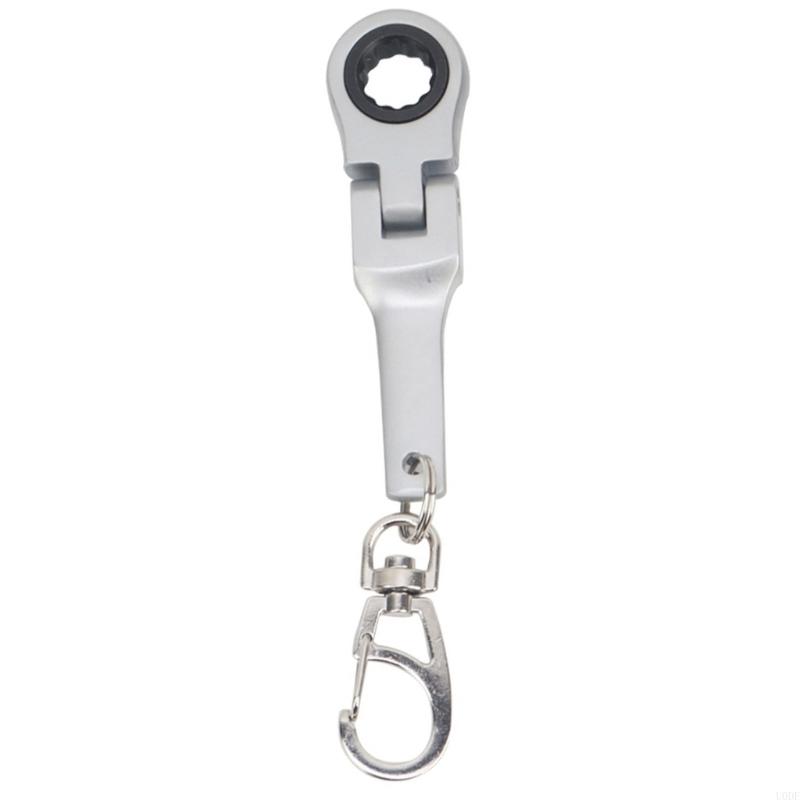   Portable Ratchet Wrench Keychain Lightweight 10mm Flexible 180 Degree Rotating Head for Car Auto Tuning Accessories