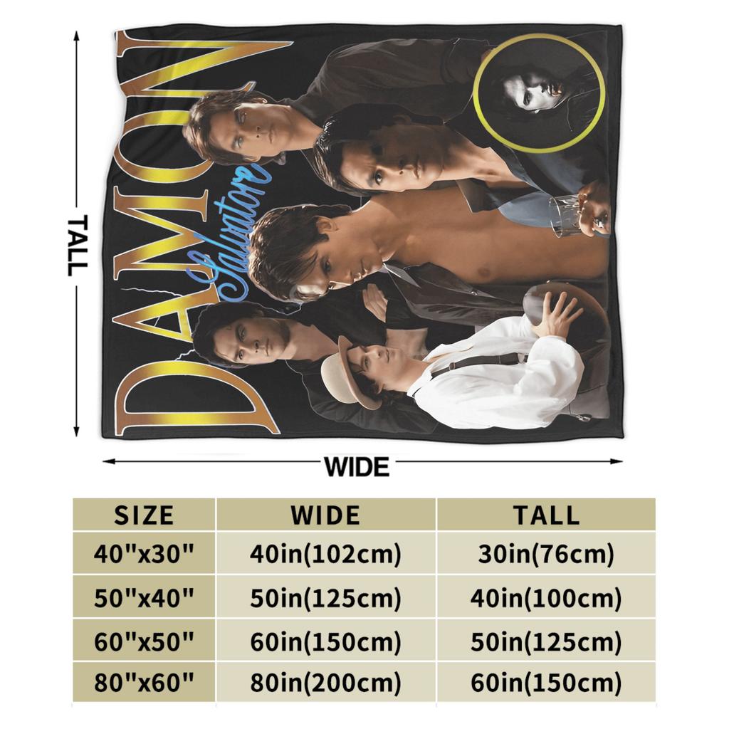 Damon Salvatore Blanket Quality Super Soft  Bedding Throws Autumn Boy Girl Couch Chair Sofa Bed Funny Bedspread